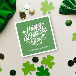 Happy St Patricks Day Party Custom Irish Shamrocks Servet