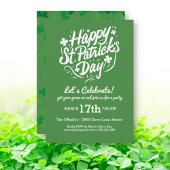 Happy St Patricks Day Party Lucky Shamrock Clovers Kaart