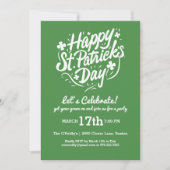 Happy St Patricks Day Party Lucky Shamrock Clovers Kaart (Voorkant)