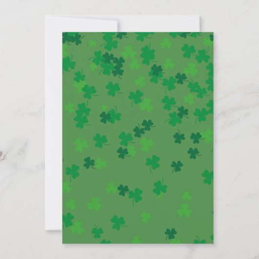 Happy St Patricks Day Party Lucky Shamrock Clovers Kaart (Achterkant)