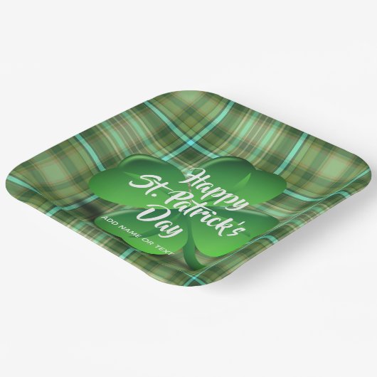 Happy St Patrick's Day Party Shamrock Personalized Papieren Bordje (Gebogen)