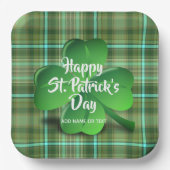 Happy St Patrick's Day Party Shamrock Personalized Papieren Bordje (Voorkant)