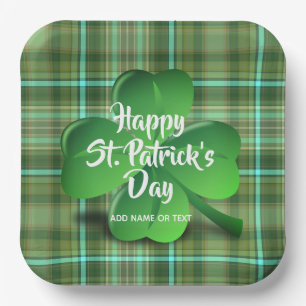 Happy St Patrick's Day Party Shamrock Personalized Papieren Bordje