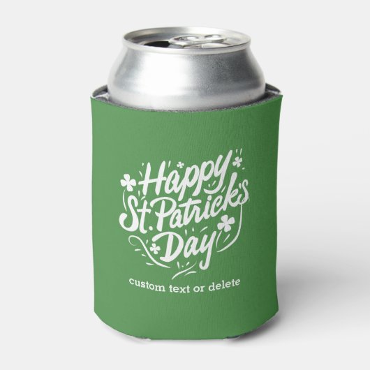 Happy St Patricks Day Party Shamrocks Custom Beer Blikjeskoeler (Blikje Voorkant)