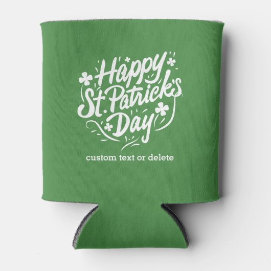 Happy St Patricks Day Party Shamrocks Custom Beer Blikjeskoeler (Voorkant)