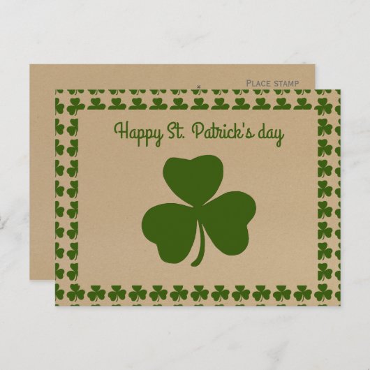 Happy St. Patrick's day - Patron Saint of Ireland Briefkaart (Voorkant / Achterkant)