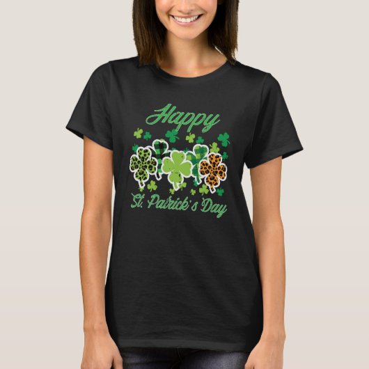Happy St Patricks Day Patronen Saint Pattys Women T-shirt (Voorkant)
