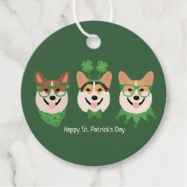 Happy St Patricks Day Pembroke Welsh Corgi Dogs Bedankjes Labels