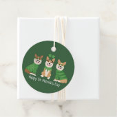 Happy St Patricks Day Pembroke Welsh Corgi Dogs Bedankjes Labels (In situ)