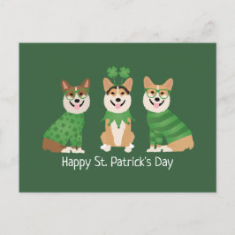 Happy St Patricks Day Pembroke Welsh Corgi Dogs Briefkaart