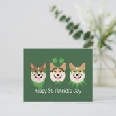 Happy St Patricks Day Pembroke Welsh Corgi Dogs Briefkaart (Staand voorkant)