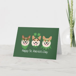 Happy St Patricks Day Pembroke Welsh Corgi Dogs Feestdagen Kaart