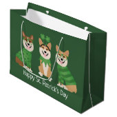 Happy St Patricks Day Pembroke Welsh Corgi Dogs Groot Cadeauzakje (Voorkant Gekanteld)