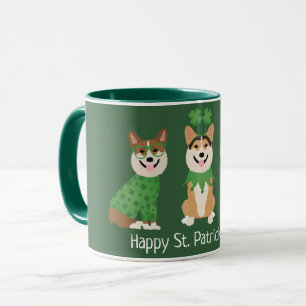 Happy St Patricks Day Pembroke Welsh Corgi Dogs Mok