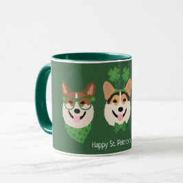 Happy St Patricks Day Pembroke Welsh Corgi Dogs Mok
