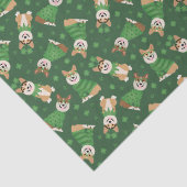 Happy St Patricks Day Pembroke Welsh Corgi Dogs Tissuepapier (Detail)