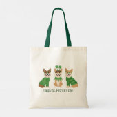 Happy St Patricks Day Pembroke Welsh Corgi Dogs Tote Bag (Achterkant)