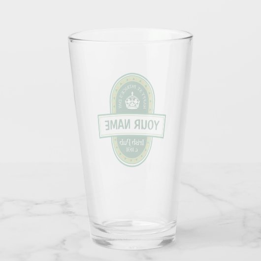 Happy St. Patrick's Day Personalized Beer Glass Glas (Achterkant)