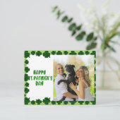 Happy St Patrick's Day Persoonlijke Familie Foto Feestdagenkaart (Staand voorkant)