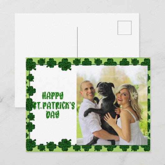 Happy St Patrick's Day Persoonlijke Familie Foto Feestdagenkaart (Voorkant / Achterkant)