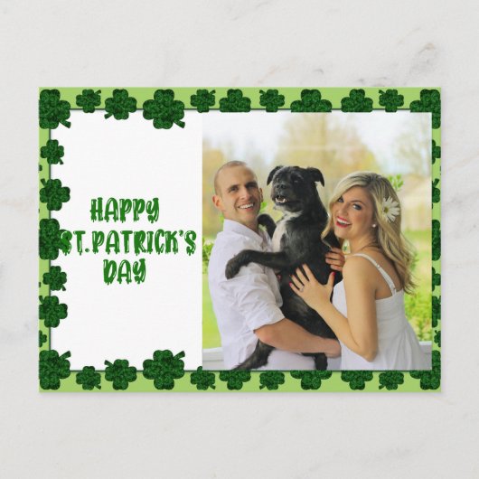Happy St Patrick's Day Persoonlijke Familie Foto Feestdagenkaart (Voorkant)