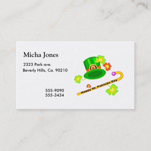 Happy St. Patrick's Day Pet & Cane Collage Visitekaartje (Voorkant)