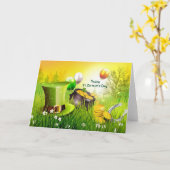 Happy St. Patrick's Day Pet en pot met goud Kaart (Gele Bloem)