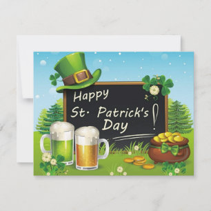Happy St. Patrick's Day pet flat wenskaart Kaart
