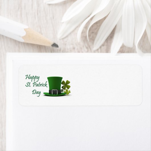 Happy St. Patrick's Day pet return address label (Insitu)