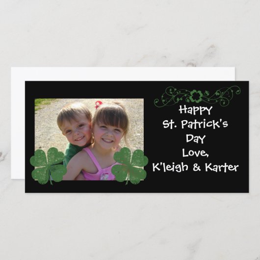 Happy St. Patrick's Day Photo Card (Voorkant / Achterkant)