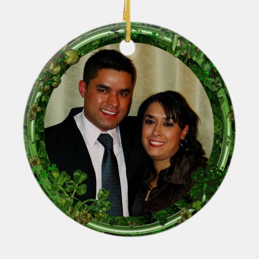 Happy St. Patrick's Day Photo Keramisch Ornament (Achterkant)