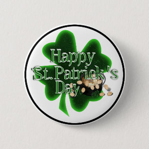 Happy St Patrick's Day - Pietje of Gold Ronde Button 5,7 Cm