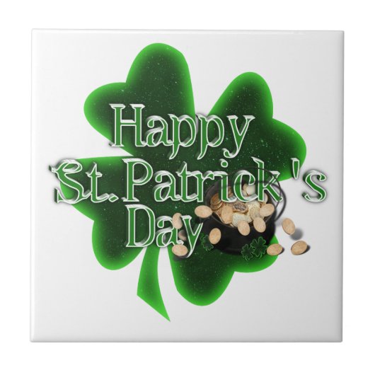 Happy St Patrick's Day - Pietje of Gold Tegeltje (Voorkant)