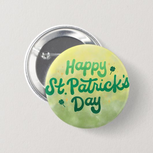 Happy St. Patrick's Day Pin Button (Voorkant /achterkant)