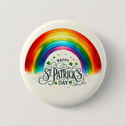 Happy St. Patrick's Day Pin Ronde Button 5,7 Cm (Voorkant)