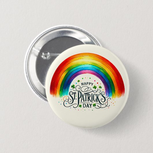 Happy St. Patrick's Day Pin Ronde Button 5,7 Cm (Voorkant /achterkant)