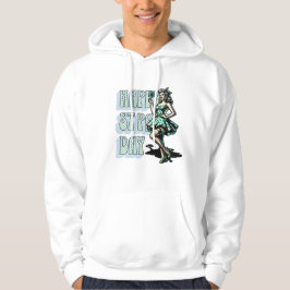 Happy St Patrick's Day Pinup Meisje met Shamrock Hoodie