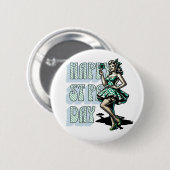 Happy St Patrick's Day Pinup Meisje met Shamrock Ronde Button 5,7 Cm (Voorkant /achterkant)