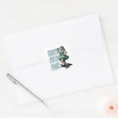 Happy St Patrick's Day Pinup Meisje met Shamrock Vierkante Sticker (Envelop)