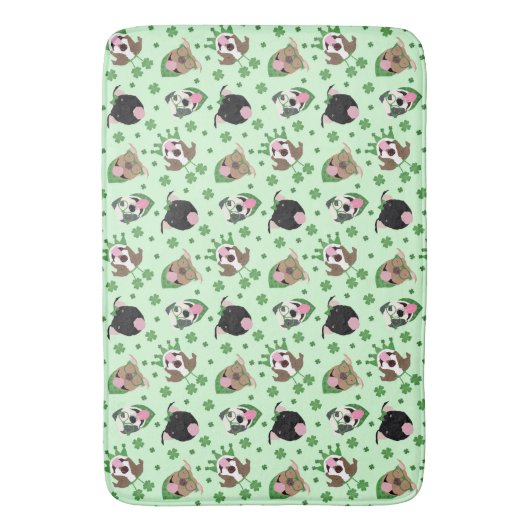 Happy St Patricks Day Pit Bull Dogs Badmat (Voorkant Verticaal)