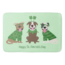 Happy St Patricks Day Pit Bull Dogs Badmat