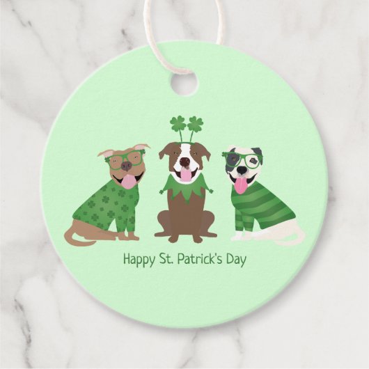 Happy St Patricks Day Pit Bull Dogs Bedankjes Labels (Voorkant)