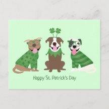 Happy St Patricks Day Pit Bull Dogs