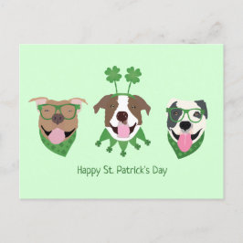 Happy St Patricks Day Pit Bull Dogs Briefkaart