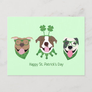 Happy St Patricks Day Pit Bull Dogs Briefkaart