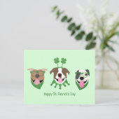 Happy St Patricks Day Pit Bull Dogs Briefkaart (Staand voorkant)