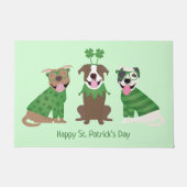Happy St Patricks Day Pit Bull Dogs Deurmat (Voorkant)