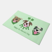 Happy St Patricks Day Pit Bull Dogs Deurmat (Schuin)