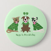Happy St Patricks Day Pit Bull Dogs Ronde Button 4,0 Cm (Voorkant)