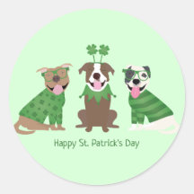 Happy St Patricks Day Pit Bull Dogs